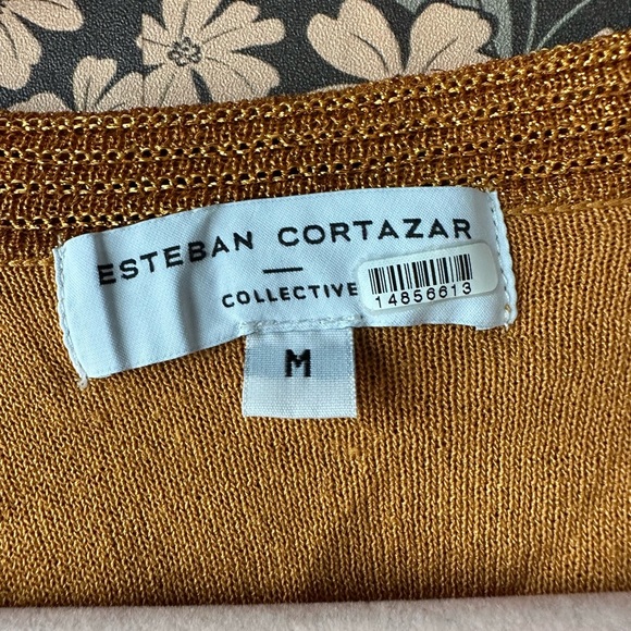 Esteban Cortazar Collective Shimmer Knit Sweater in orange size medium - Picture 7 of 8